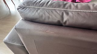 Sofa Chaiselongue / cheslong Grandfort Piel Marrón