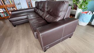 Sofa Chaiselongue / cheslong Grandfort Piel Marrón