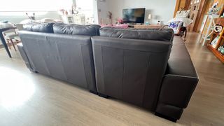 Sofa Chaiselongue / cheslong Grandfort Piel Marrón