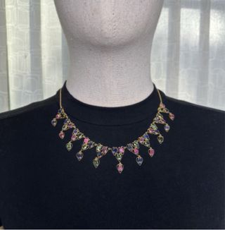 Collar Oro 18k Piedras Naturales Multicolor