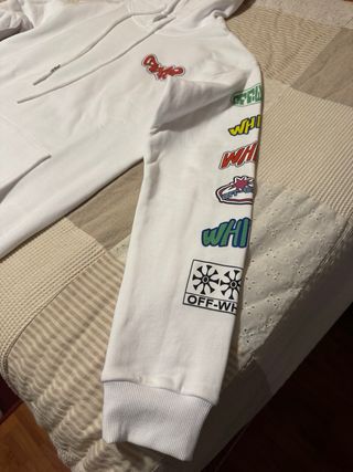 Felpa Off-White Bianca con Cappuccio