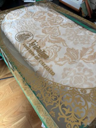 Colcha Vintage Jacquard Oro y Blanco