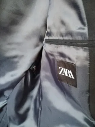 Americana Zara Lana Talla 50 Negra