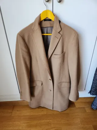 Abrigo Massimo Dutti Lana Beige