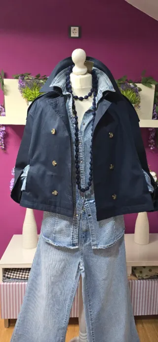 Gabardina capa azul marino Talla L/XL