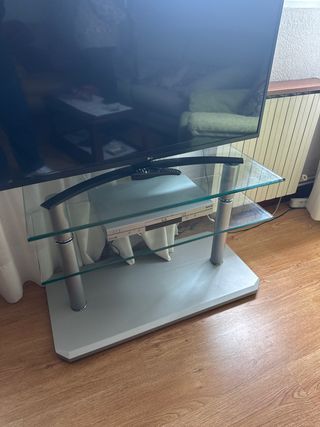 Mueble TV cristal y metal