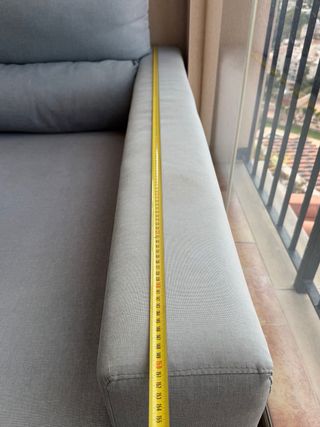 Sofá cheslong gris tela