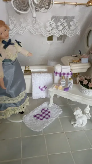 Set Bagno Dollhouse 1:12 Lavanda (7 pezzi)