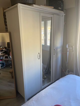 Armario Blanco 3 Puertas con Espejo