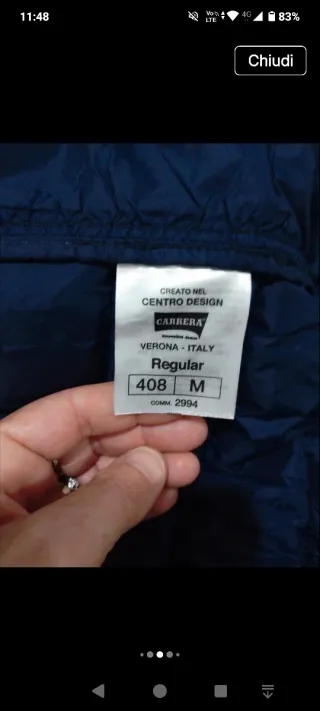 Piumino Carrera Uomo Taglia M Blu