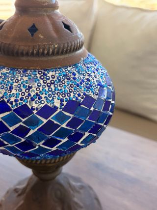 Lámpara de mesa mosaico azul