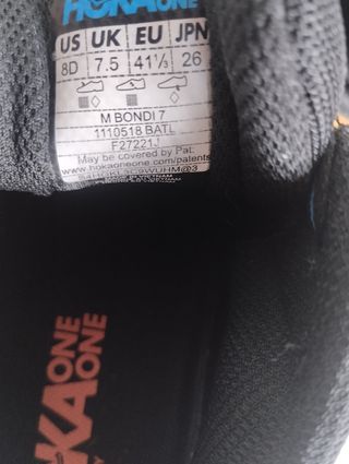 Zapatilla Hoka Bondi 7 Negra Naranja