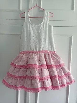 Traje Flamenca Niña Rosa 7 Años