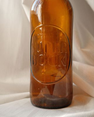 Garrafa Castanha Gravada Super Bock Estilo Vintage