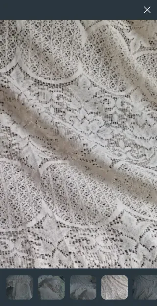 2 Cortinas y 2 Cojines Encaje Beige/Blanco