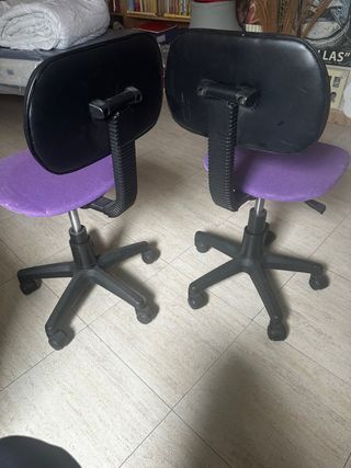 2 Sillas de Escritorio Moradas y Negras