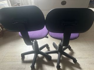 2 Sillas de Escritorio Moradas y Negras