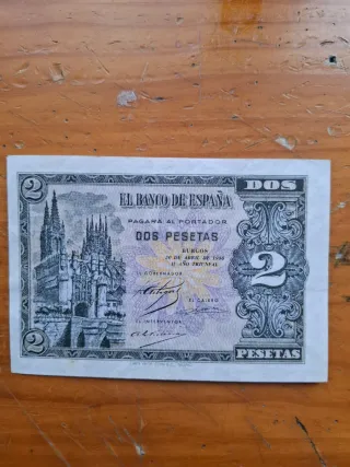 Billete 2 Pesetas Banco de España 1938