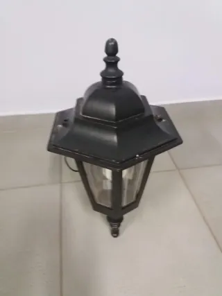 Farol de pared negro hierro y cristal