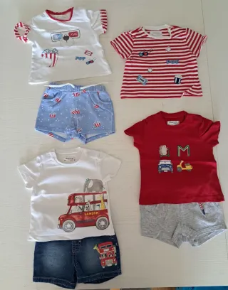 3 Conjuntos y Camiseta Bebé Talla 2-4 Mayoral