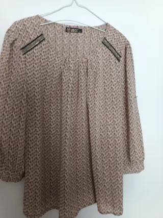 Blusa mujer Viky beige y marrón