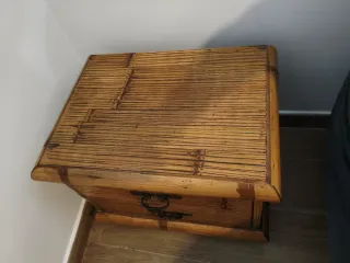 Mesita auxiliar bambú con cajón