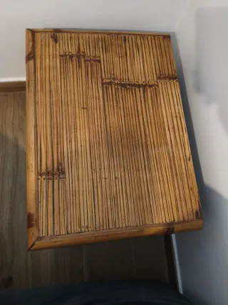 Mesita auxiliar bambú con cajón