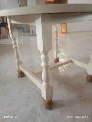 Mesa redonda vintage madera maciza