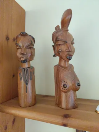 Pareja Figuras Madera Artesanales