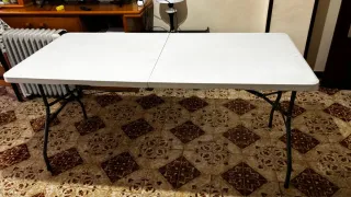 Mesa Plegable Blanca 152 cm de largo x 70 ancho x