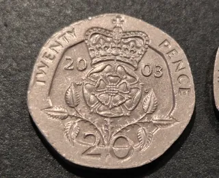 Lote 3 monedas 20p Elizabeth II UK