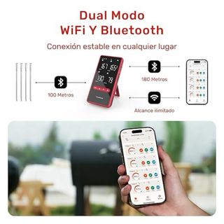 NUEVO Termómetro Carne 4 Sondas WiFi Bluetooth