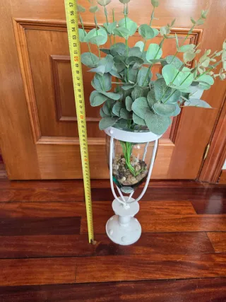 Jarrón Vintage Blanco y Transparente