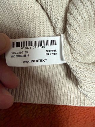 Jersey Zara Blanco Media Cremallera