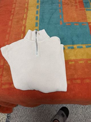 Jersey Zara Blanco Media Cremallera