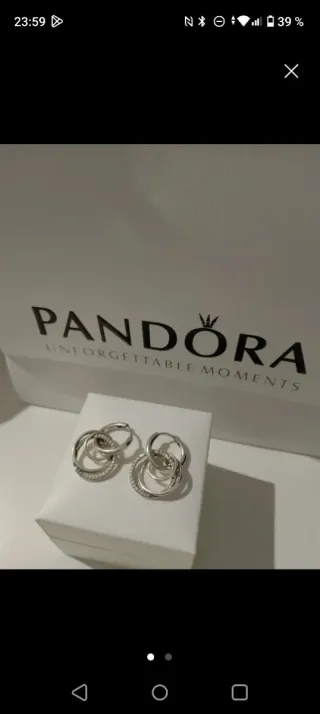 Pendientes Pandora Aro Plata