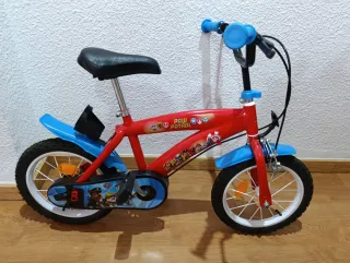 Bicicleta Patrulla Canina Niño Roja y Azul