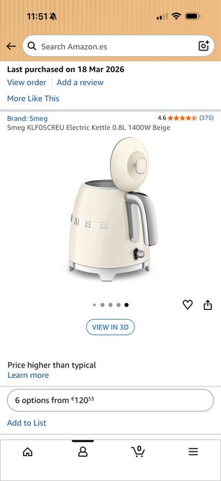 Smeg KLF05CREU Hervidor Eléctrico Beige