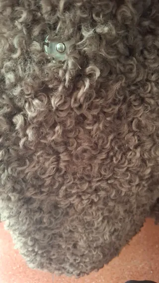 Chaquetón rizado marrón talla S