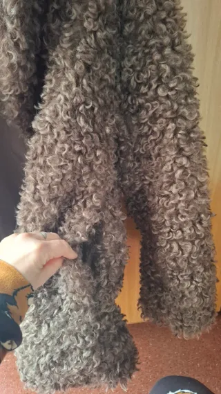 Chaquetón rizado marrón talla S