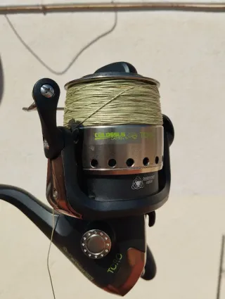 Caña y carrete de pesca para Sirulo.