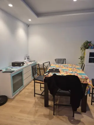 Aparador madera maciza pintado azul y blanco