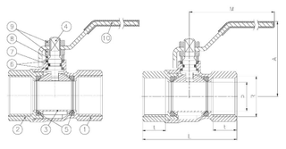VÁLVULA ESFERA GENEBRE H-H PALANCA INOXIDABLE
