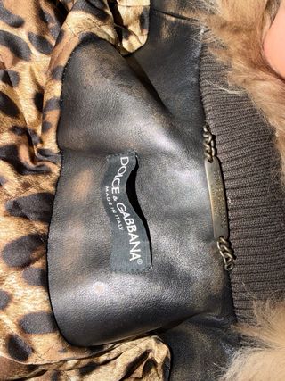 Chaqueta de cuero Dolce & Gabbana con cuello de pe