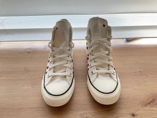 Converse Blancas Corazones Rosas Talla 38