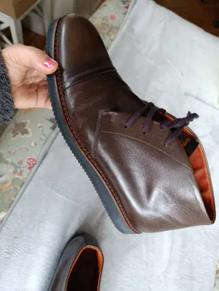 Botines de piel marrón para hombre