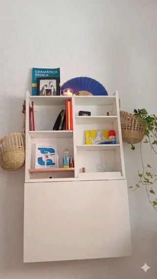 NORBERT mesa abatible pared con almacenaje