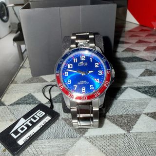 Reloj Lotus Azul y rojo, Plateado Nuevo