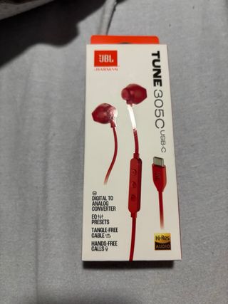 Auriculares JBL Tune 305C USB-C Rojos