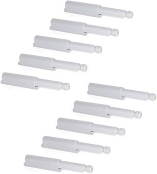 Emuca - Sistema push para puerta de mueble con pistón amortiguador, gris, Set de 10 piezas